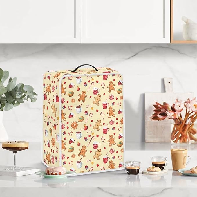 Christmas Coffee Maker Cover Dust Resistant Small Kitchen Appliance Protector with Handle