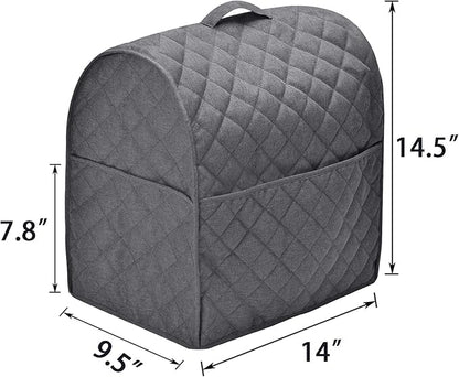 Stand Mixer Dust Cover with 3 Pockets Compatible with KitchenAid Tilt Head, Easy Cleaning,Can Ironable (Dark Gray, Fits for 4.5-Quart and All 5-Quart)