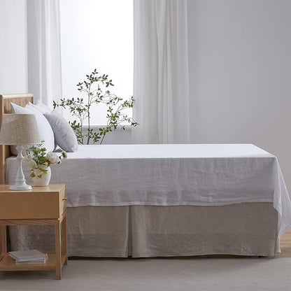 Simple&Opulence Premium Linen Bed Skirt Basic Style 18 inch Tailored Drop Dust Proof Easy Fit Breathable (18'' Basic-Linen, Twin)