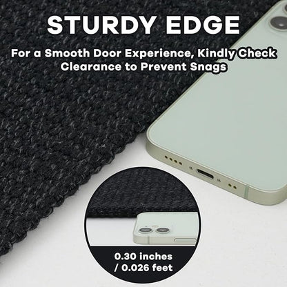 EARTHALL Washable Runner Rug 2x10 Ft Non Slip Runners for Hallways Long Cotton Rubber Backed Kitchen Runner Braided Indoor Floor Carpet Runners for Entryway, Hallway, Kitchen, Black
