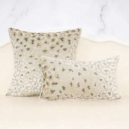 Alerfa Beige Floral Throw Pillow Cover 12 x 20 Inch Cut Velvet Rectange Luxury Decorative Lumbar Pillow Cover for Couch Living Room Bedroom