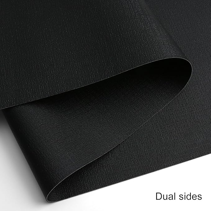 Table Runners 94 Inches Long, Dual-Sided Faux Leather Farmhouse Table Runner Waterproof Heatproof Non-Slip for Living Room Party Home Decor Holiday Decorations(Black, 12 x 94 Inch)