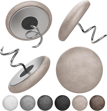 Leather Upholstery Twist Pins for Bed Skirts – 12 Pack Fabric Holders and Tacks for Sofa Covers, Armchairs, and DIY Sewing – Elegant Screw Design Upholstery Accessories (12, Light Brown)