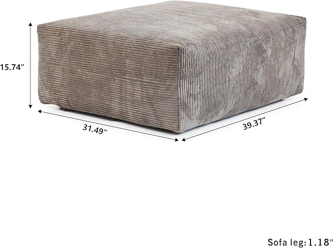 JACH Sectional Couches for Living Room, Modern Modular Sectional Couch with Chaise Ottomans, Cushion Covers Removable, Corduroy Sofa Bed for Living Room, Apartment, Office (Light Brown)