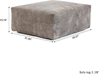 JACH Sectional Couches for Living Room, Modern Modular Sectional Couch with Chaise Ottomans, Cushion Covers Removable, Corduroy Sofa Bed for Living Room, Apartment, Office (Light Brown)