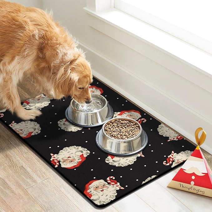 Dog Cat Food Mats for Floors, Absorbent Dog Bowl Mats for Food and Water, Quick Dry Pet Food Mat Non-Slip Dog Accessories Pet Supplies