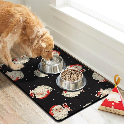 Dog Cat Food Mats for Floors, Absorbent Dog Bowl Mats for Food and Water, Quick Dry Pet Food Mat Non-Slip Dog Accessories Pet Supplies