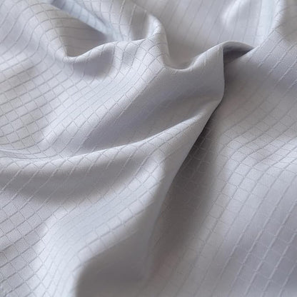 King Bed Skirt, Grid Plaid Soft Quadruple Pleated Ruffle Bed Skirt, Tailored Dust Ruffle 14 Inch Drop Easy Fit, Machine Washable (Silver Grey)