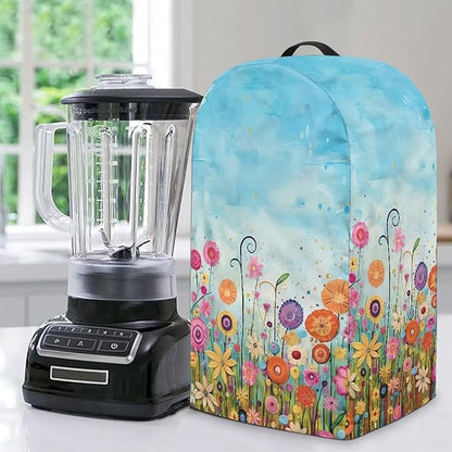 Colorful Daisy Print Blender Covers for Kitchen Food Processor Cover with Durable Handle, Dust Covers for Kitchen Appliances Stand Mixer or Coffee Maker Appliance Cover