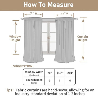 LAMIT Semi Sheer Linen Curtains 45 Inches Long 2 Panels, Sage Green Light Filtering Panels Back Tab and Rod Pocket Neutral Drapes for Kitchen/Window/Bedroom, 52 x 45 Inch