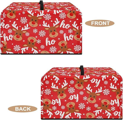 Microwave Ovens Dust Cover, Christmas Elk Heat-Resistant Waterproof Polyester Oven Protection Case for Microwave Oven Smart Oven Toaster Stainless Steel Oven