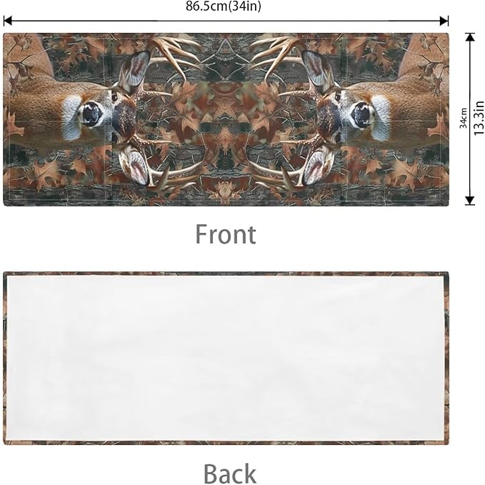 ZFRXIGN Camo Deer Microwave Oven Cover Dust Oil Proof Linen Waterproof Fabric Cloth Machine Protector Decorative Kitchen Appliance Cover Hunting Forest Brown, 24313 P59-S-0301