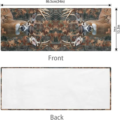 ZFRXIGN Camo Deer Microwave Oven Cover Dust Oil Proof Linen Waterproof Fabric Cloth Machine Protector Decorative Kitchen Appliance Cover Hunting Forest Brown, 24313 P59-S-0301
