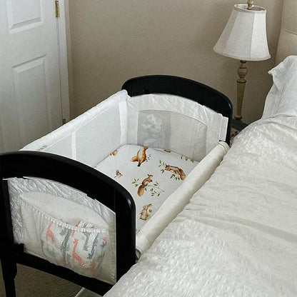 Gllquen Baby Bassinet Sheets 4 Pack, Breathable Cozy Fitted Mattress Sheet, Elastic Travel Crib Fashionable Floral Pattern, Standard Cradle Safe Sheets for Baby Boys Girls 32"x16" (Christmas elk)