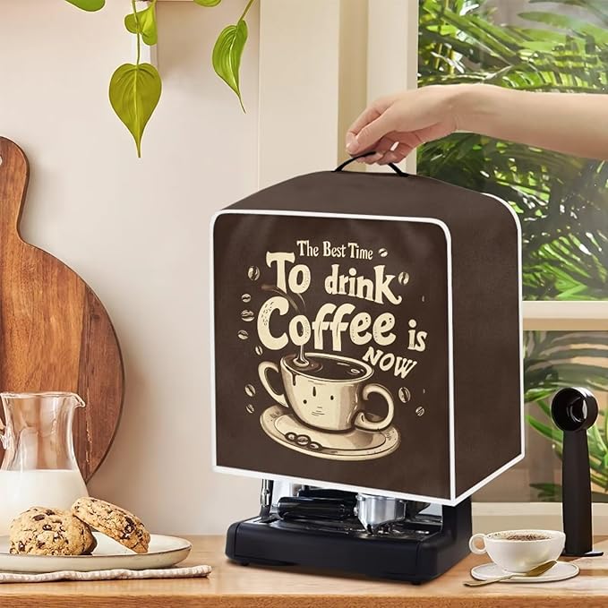 Fun Coffee Maker Cover Protector for Small Appliance, Washable Dustproof Mixer Protector, To Drink Coffee
