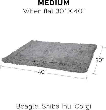 Furhaven Waterproof Throw Blanket for Dogs & Indoor Cats, Washable - Shaggy Plush Calming Long Faux Fur & Velvet Dog Blanket - Gray, Medium