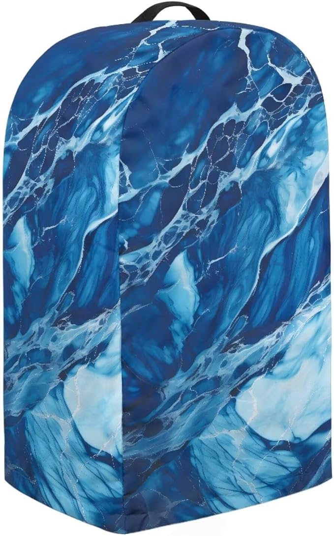 Marble Print Blender Dust Cover, Stand Mixer or Coffee Maker Appliance Covers with Drawstring, Anti Fingerprint Dust Stain Resistant Blender Cover for Home Kitchen