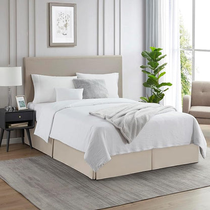 Nestl Linen Bed Skirt King Size - King Bed Skirt 14 Inch Drop - Brushed Microfiber Bed Skirts - Hotel Quality Pleated Bed Skirt - Shrinkage & Fade Resistant