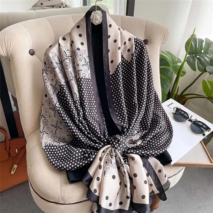 Fashion Scarves Scarf 100% Silk Feeling Scarf Silk Like Scarves Long Lightweight Sunscreen Shawls for Women