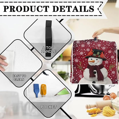 Christmas Mixer Cover for Kitchen Aid 4.5-5 Qt Mixer, Snowman Small Appliance Dust Covers Universal for Air Fryers, Coffee Makers, Kitchen Decor Gift for Christmas