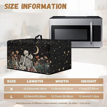 Microwave Oven Dust Cover, Halloween Skull Heat-Resistant Dust Proof Waterproof Oven Cover for Smart Oven Air Fryer Microwaves Easy-Clean Printed Countertop Microwaves Dusts Covers