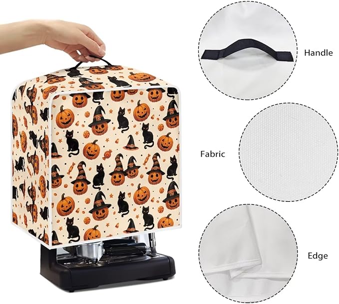 Halloween Coffee Maker Cover, Universal Waterproof Dustproof Coffee Machine Protector for Small Kitchen Appliance
