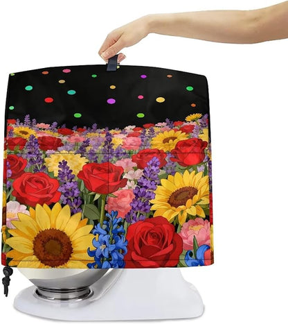 Stand Mixer Covers Compatible with 6-8 Quart Colorful Flowers Kitchen Aid Mixer Fit All Tilt Head Bowl Lift Models Easy Clean Mixer Covers
