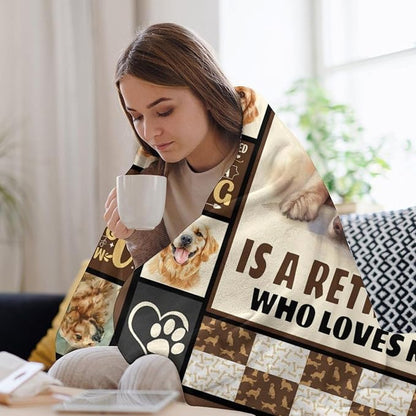 Golden Retriever Dog Print Blanket Best Dog Pet Animal Throw Blankets for Couch Sofa Stuff Decor Gifts Lightweight Soft Cozy Fleece Plush Warm Flannel Bedding for Lover Man Woman Teen Adults 50"x60"