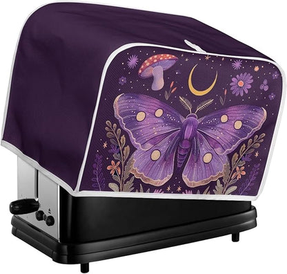 ZFRXIGN Butterfly Toaster Covers 2 Slice Wide Slot Dust Cover Case with Handle Bread Maker Cover Case Small Appliance Covers Toaster Bag Mushroom Moon Night Toaster Cover Purple