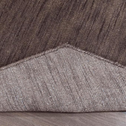 Hand Knotted Loom Wool ECO-Friendly Area Rugs - 6'x6', Octagon, Brown Color, Solid Plain Design, High Pile Thick Handmade Anti Skid Area Rugs for Living Room, Bed Room (L00111)