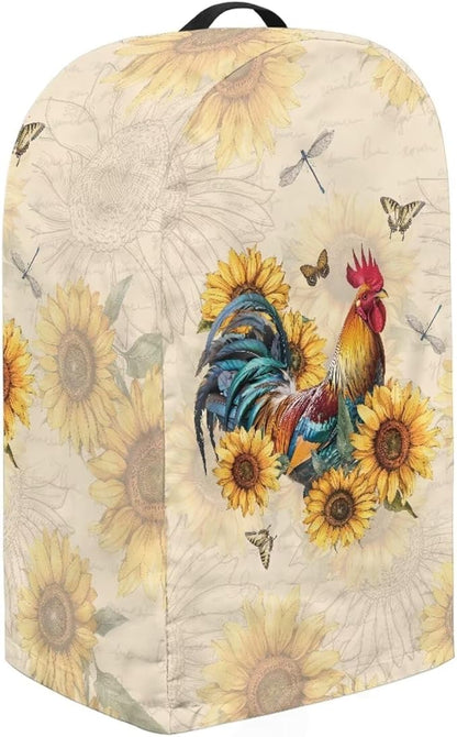 Sunflower Rooster Blender Cover Kitchen Blender Dust Covers with Drawstring Food Processor Dust Covers Stand Mixer Case Coffee Maker Appliance Cover for Home Kitchen Indoor