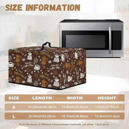 Microwave Oven Dust Cover, Coffee Heat-Resistant Waterproof Polyester Fabric Protection for Toaster Oven Air Fryer Dust Cover for Microwaves Ovens Machine Washable