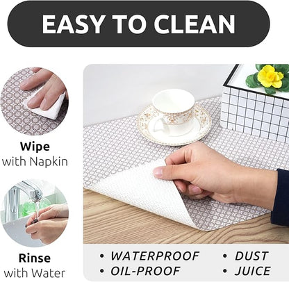 RAY STAR 18X96 Inch Shelf Liner for Kitchen Cabinets, Non-Adhesive Cabinet Liner Washable, PVC Drawer Liner for Dresser Non-Slip Bathroom (Circle)(10 Roll)