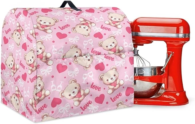 Cartoon Bear Lover Stand Mixer Covers for Women Kitchen Appliance Dust Covers Protective Compatible with 6-8 Quart Kitchen Aid Stand Mixer Cartoon Gnome Mixer Cover