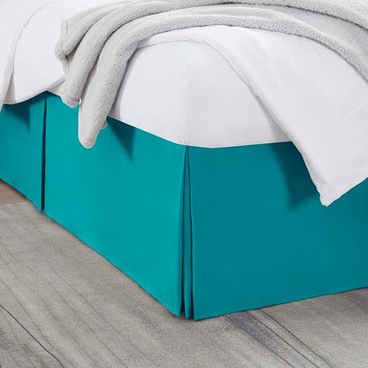 Nestl Teal Twin XL Bed Skirt - Twin XL Size Bed Skirt 14 Inch Drop - Brushed Microfiber Bed Skirts - Hotel Quality Pleated Bed Skirt - Shrinkage & Fade Resistant