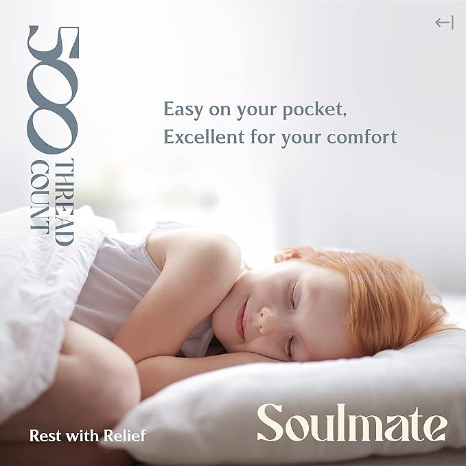 Mayfair Linen 100% Cotton Printed Bed Sheets Twin XL Set - 500 Thread Count Cotton Twin XL Sheets Only, 3 PC Set (Floral Ivory), Soft, Cooling, Sateen Weave 16" Deep Pocket Dorm Room Bedsheet