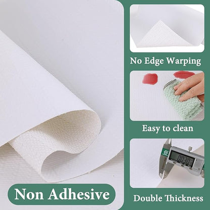 Drawer and Shelf Liner for Kitchen Cabinet: 17 in X 20 Ft Non Slip Waterproof Shelf Paper Non Adhesive Refrigerator Liners White Easy Liners for Bathroom Cupboard with Knife Tape Measure