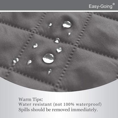 Easy-Going Recliner Chair Slipcover Reversible Sofa Cover Water Resistant Couch Cover Furniture Protector with Elastic Straps for Pets Dog (Recliner 22 inch, Gray/Gray)