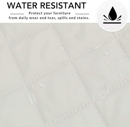 Easy-Going Reversible Couch Cover for 3 Cushion Couch Sofa Cover for Dogs Water Resistant Furniture Protector Cover with Foam Sticks Elastic Straps for Pet Cat (Sofa, Ivory/Ivory)
