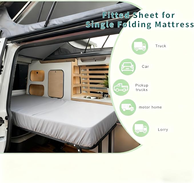 Fitted Sheets 30x80 Inches, 1 Pack Super Soft Microfiber Cot Size Sheet Set for Narrow Twin, Camp Bunk, RV Bed, Army Cot & Trifold Mattress, Breathable Bottom Bed Cover, Light Grey