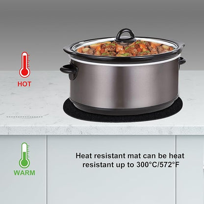 Heat Resistant Mat for Crockpot Slow Cooker with Appliance Slider Function, 2 Pack Countertop Protector for Crock Pot Slow Cookers, Crock-Pot 3-10 Quart, Hamilton Beach Slow Cooker