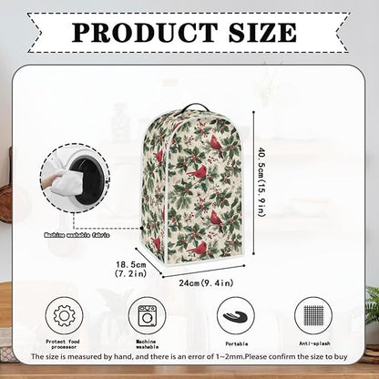 Christmas Teal Blender Cover for Kitchen Countertop Washable Small Appliance Dust Cover Kitchen Decor Food Processor Protector with Handle Blender Protection Accessories Christmas Decor