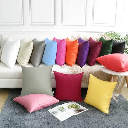 4-Pack 100% Cotton Comfortable Solid Decorative Throw Pillow Case,Thmyo Square Cushion Cover Pillowcase Sublimation Blank Pillow Covers DIY Throw Pillowcase for Sofa Bedroom(24x24 inch/ 60x60cm,Grey)