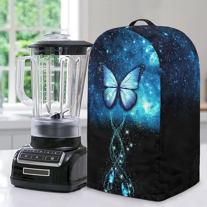 Buttefly Pattern Blender Dust Cover, Stand Mixer or Coffee Maker Appliance Covers with Drawstring, Anti Fingerprint Dust Proof Stain Resistant Blender Cover for Home Kitchen