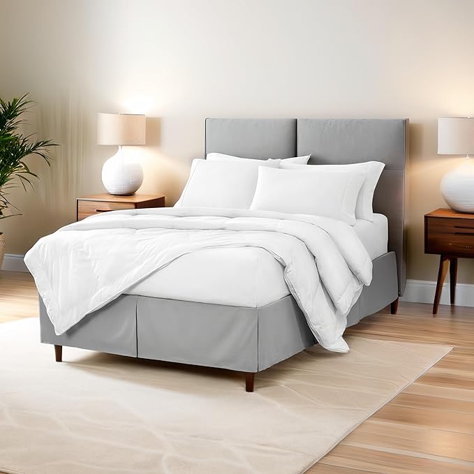 Bare Home Kids Twin Bed Skirt - 15-Inch Tailored Drop Easy Fit - Bed Skirt for Beds - Center & Corner Pleats (Twin, Sand)
