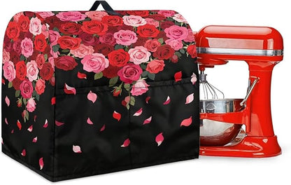 Stand Mixer Covers Protector Red Rose Print Stand Mixer Dust Covers Fit Kitchen Aid Mixer 4.5-8 Quart Mixer Valentine's Day Home Kitchen Decor Appliance Covers