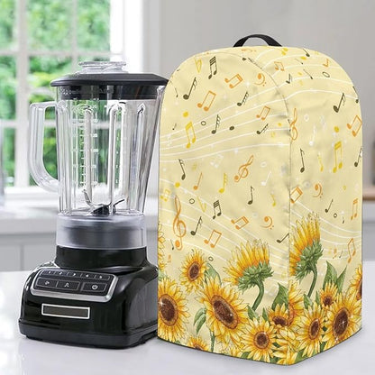 Blender Covers Kitchen Appliance Dust Cover Music Notes Sunflower Blender Protector Food Processor Protection Washable Coffee Maker for Kitchen Counter