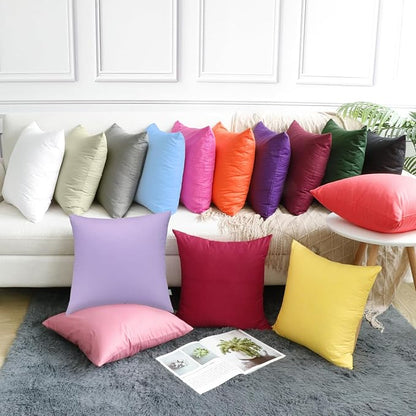 4-Pack 100% Cotton Comfortable Solid Decorative Throw Pillow Case,Thmyo Square Cushion Cover Pillowcase Sublimation Blank Pillow Covers DIY Throw Pillowcase for Sofa Bedroom(16x16 inch/ 40x40cm,Beige)