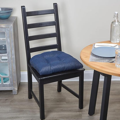 Klear Vu Gripper Overstuffed Universal Non-Slip Dining Chair Cushions for Kitchen Decor or Office Use, U-Shaped Skid-Proof Seat Pad, 17x17 Inches, 2 Count (Pack of 1), Solid Indigo