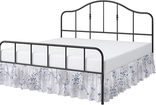 Cottington Lane Ruffled Bed Skirt Twin Size with Split Corner, Brushed Microfiber Hotel Quality Dust Ruffle, 16 Inch Drop Gathered Bedskirt, Soft, Stylish, Shrink & Fade Resistant, Neutral Nature